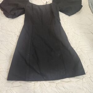 Rachel Parcell Black Puff Sleeve Mini Dress